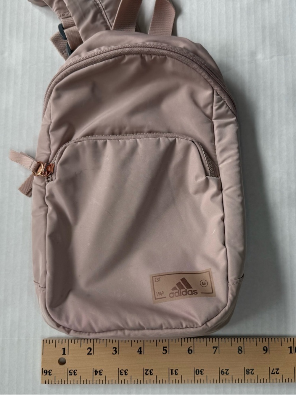 Adidas Essentials 2 Sling Crossbody Bag Wonder Taupe Beige/Rose Gold - Picture 14 of 16